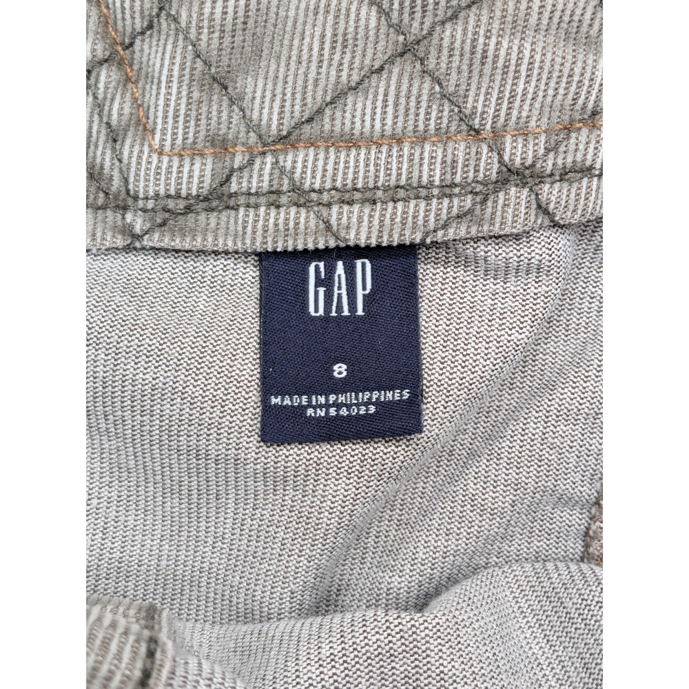y2k GAP Corduroy Mini Skirt Button Front Olive Green Casual Skater Preppy 8 - Picture 4 of 7